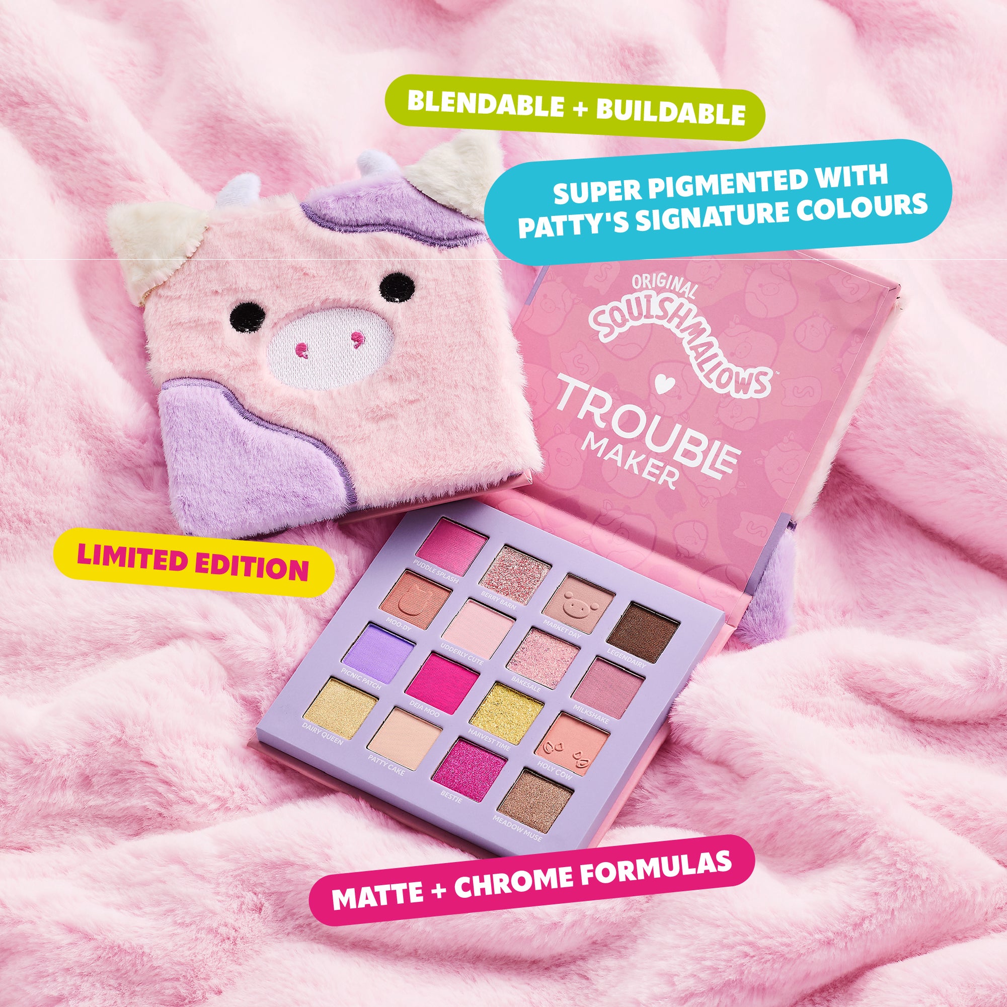 Patty the Cow Fluffy Pink Palette