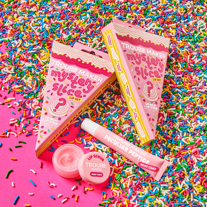 Mystery Slice Cake Lip Scrub and Peptide Balm